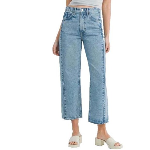 Just Black Barrel Jeans Wide Leg Twist Medium Denim Womens Size 31 - Picture 1 of 14